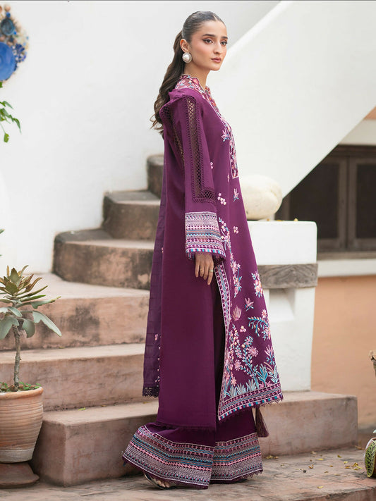 Mahnur Angan Lawn'26 Embroidered Unstitched 3-Piece Suit-AN-008