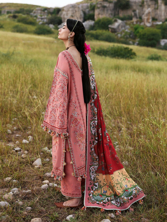 Hussain Rehar Khaddar'25 Embroidered Unstitched 3-Piece Suit-Mahpara