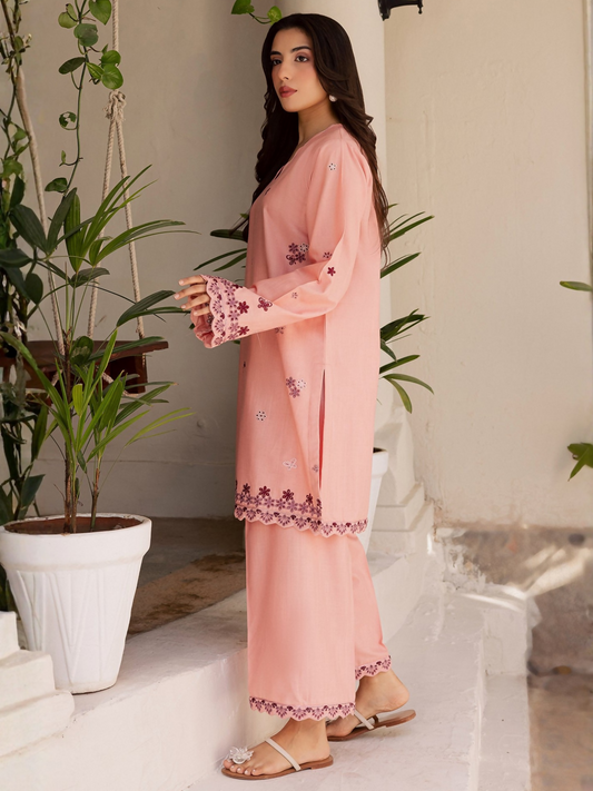 Mannat Clothing Laila Winter Pret '25 Karandi Embroidered Stitched Suit-Zenel