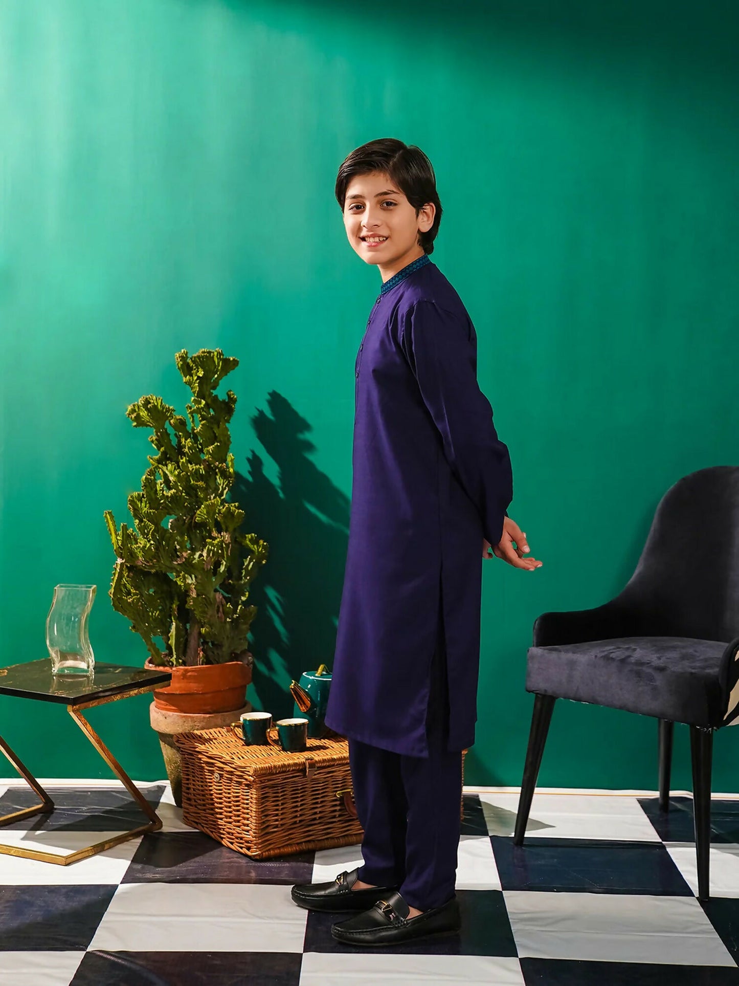 Velvour Boys Embroidered 2-Piece Suit-VB172-E
