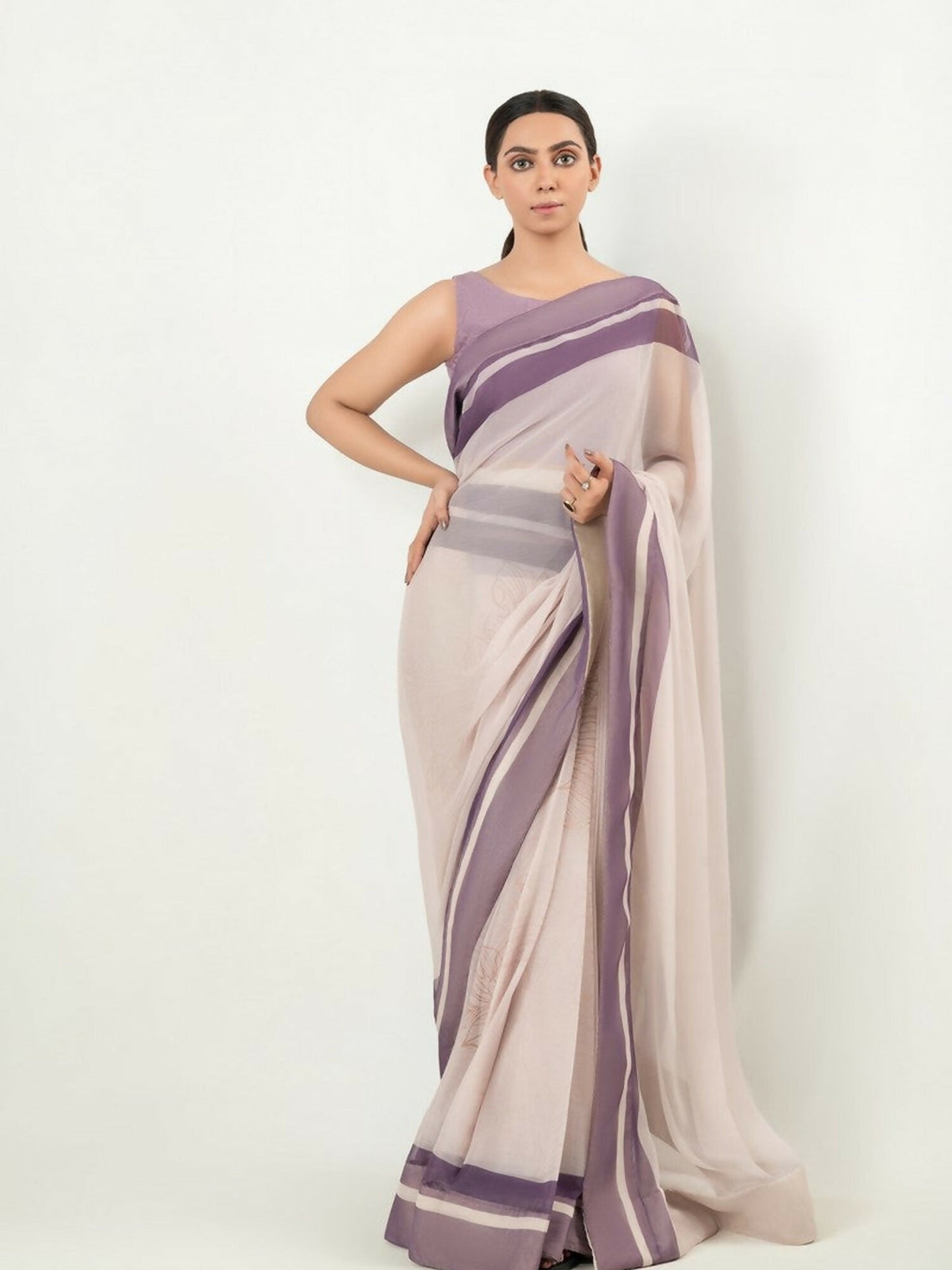 Imran Aftab Chiffon Printed Unstitched Saree-IASC-19