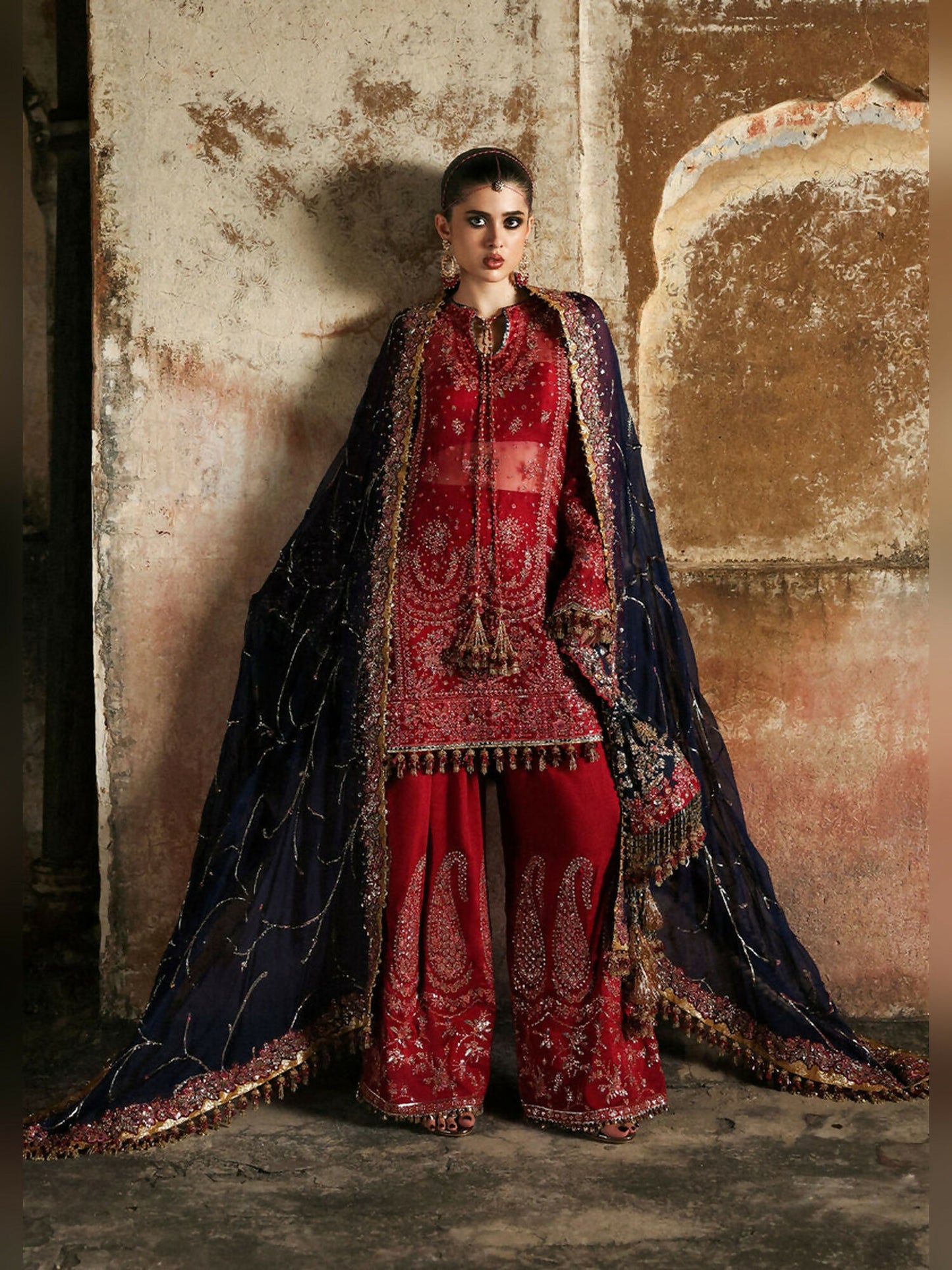 Hussain Rehar Massarat Festive Unstitched'25 Chiffon Embroidered 3-Piece Suit-Shahrbano