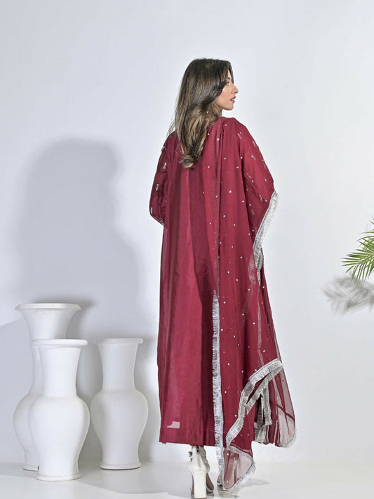 Ruby's Couture Festive Fall'25 Silk Embellished Stitched 3-Piece Suit-Durkhani