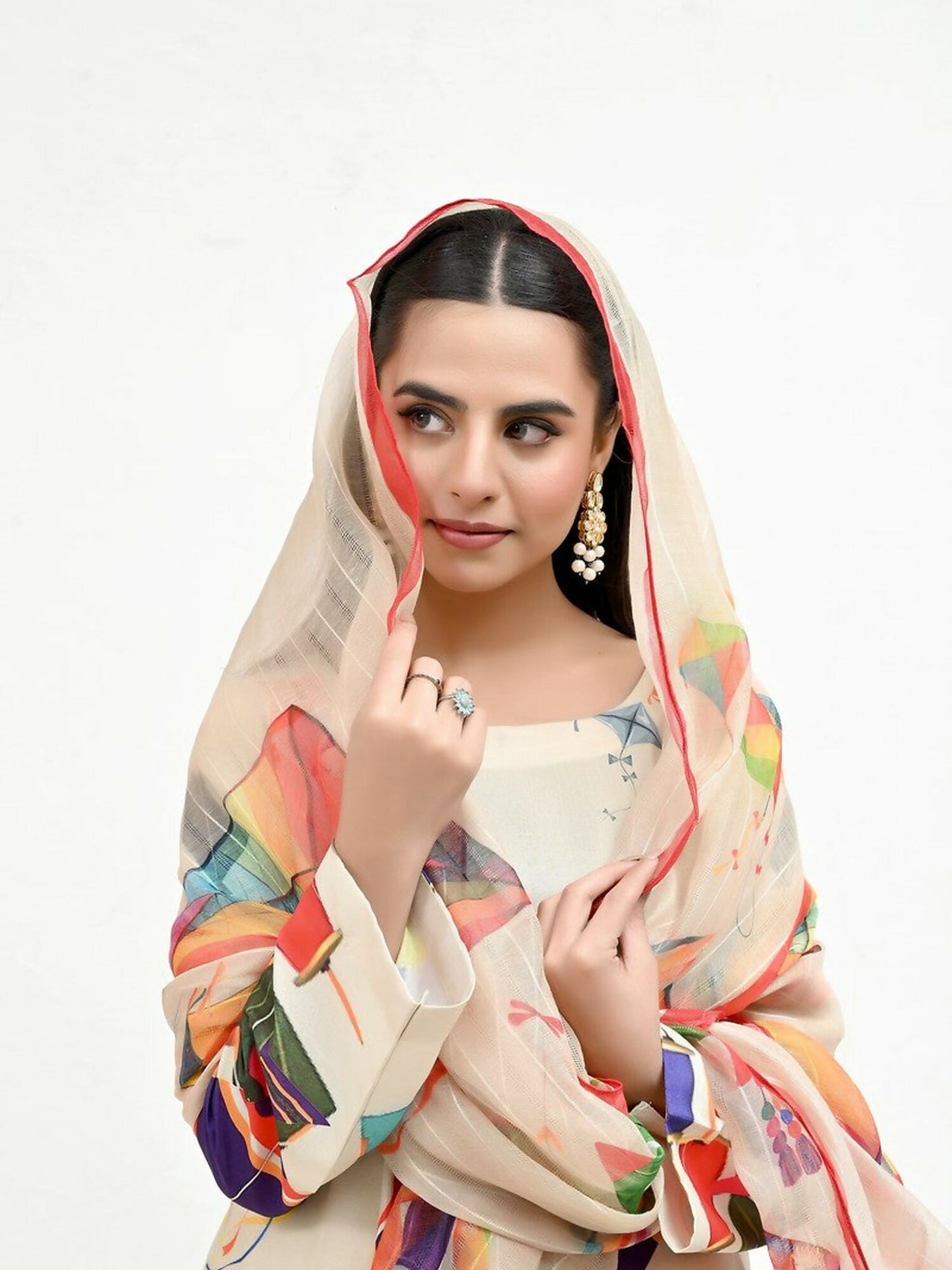 Imran Aftab Basant Mela Raw Silk Printed Stitched 3-Piece Suit-IARP 09
