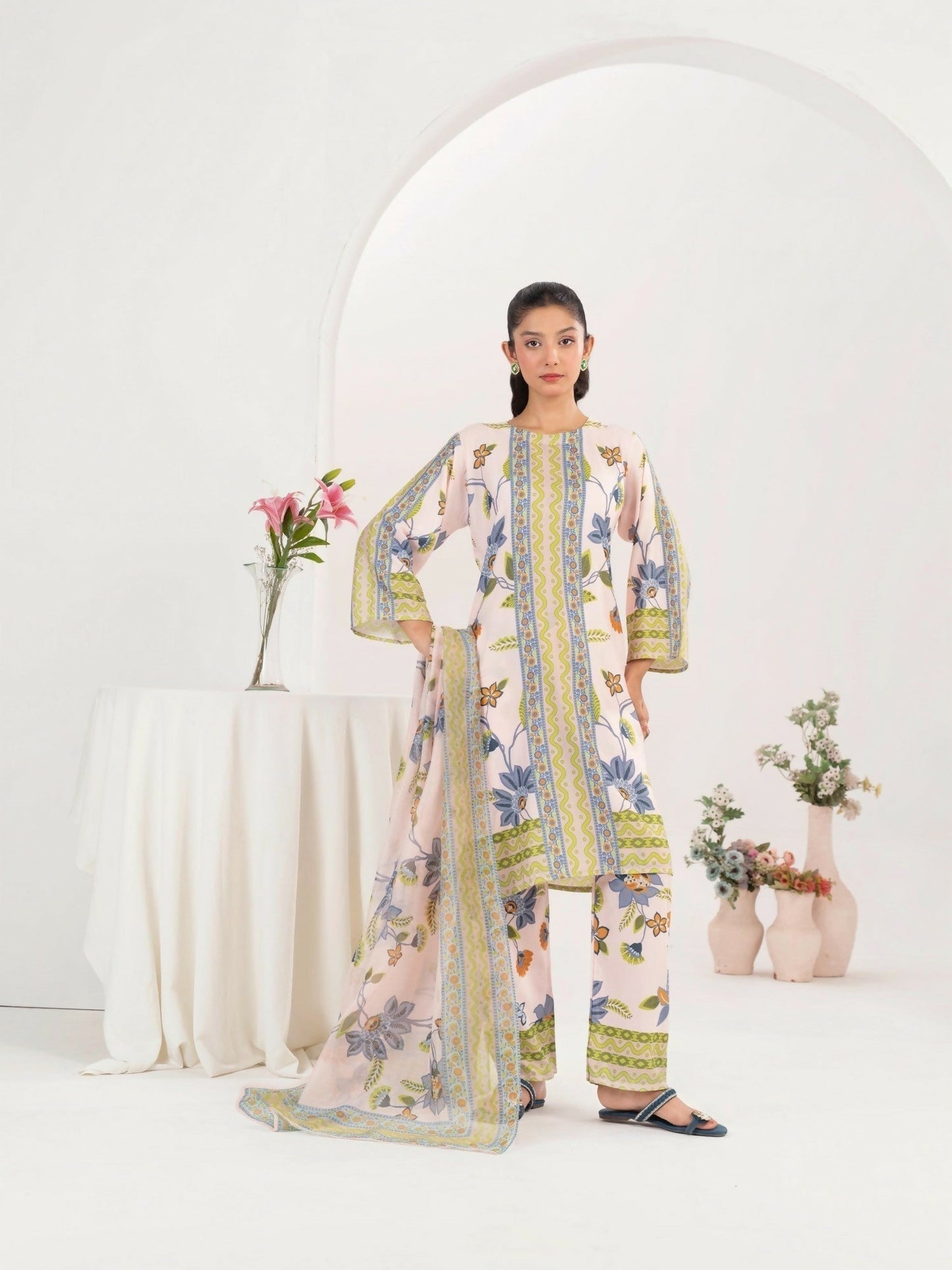Stylish Collection Serene Summer Poly Lawn Printed Stitched 3-Piece Suit-Rukhsar.