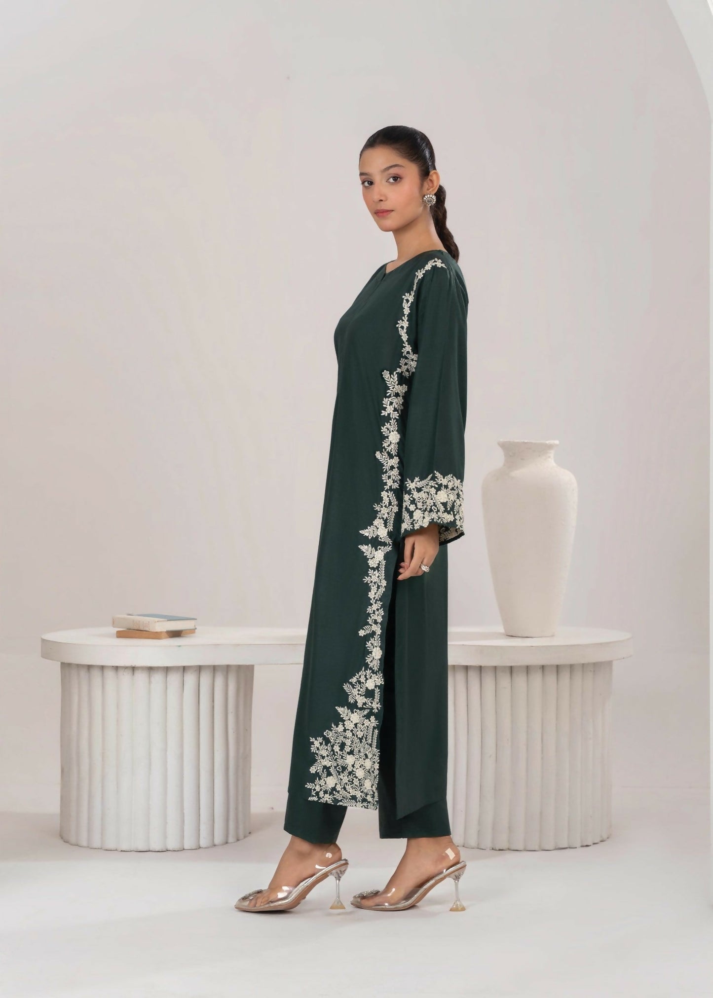 Stylish Collection Aaraish Linen Embroidered Stitched 2-Piece Suit–Margarita