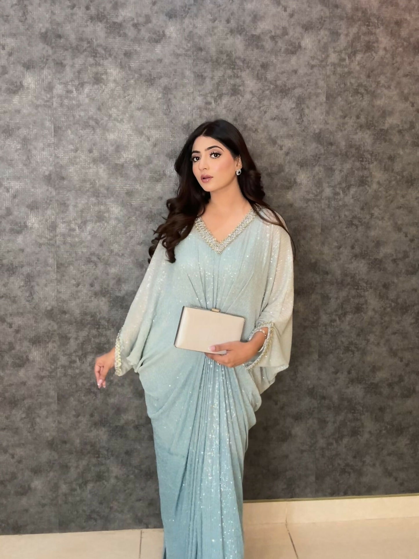 Zubia Motiwalla Net Multi Sequinned Kaftan-ZM325
