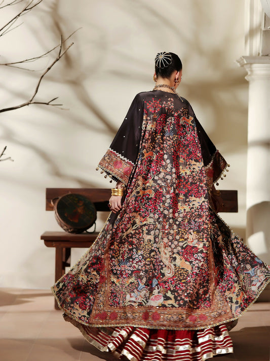 Shiza Hassan The Royal Affair Tusser Silk Embellished Pishwas-Eternal Empress