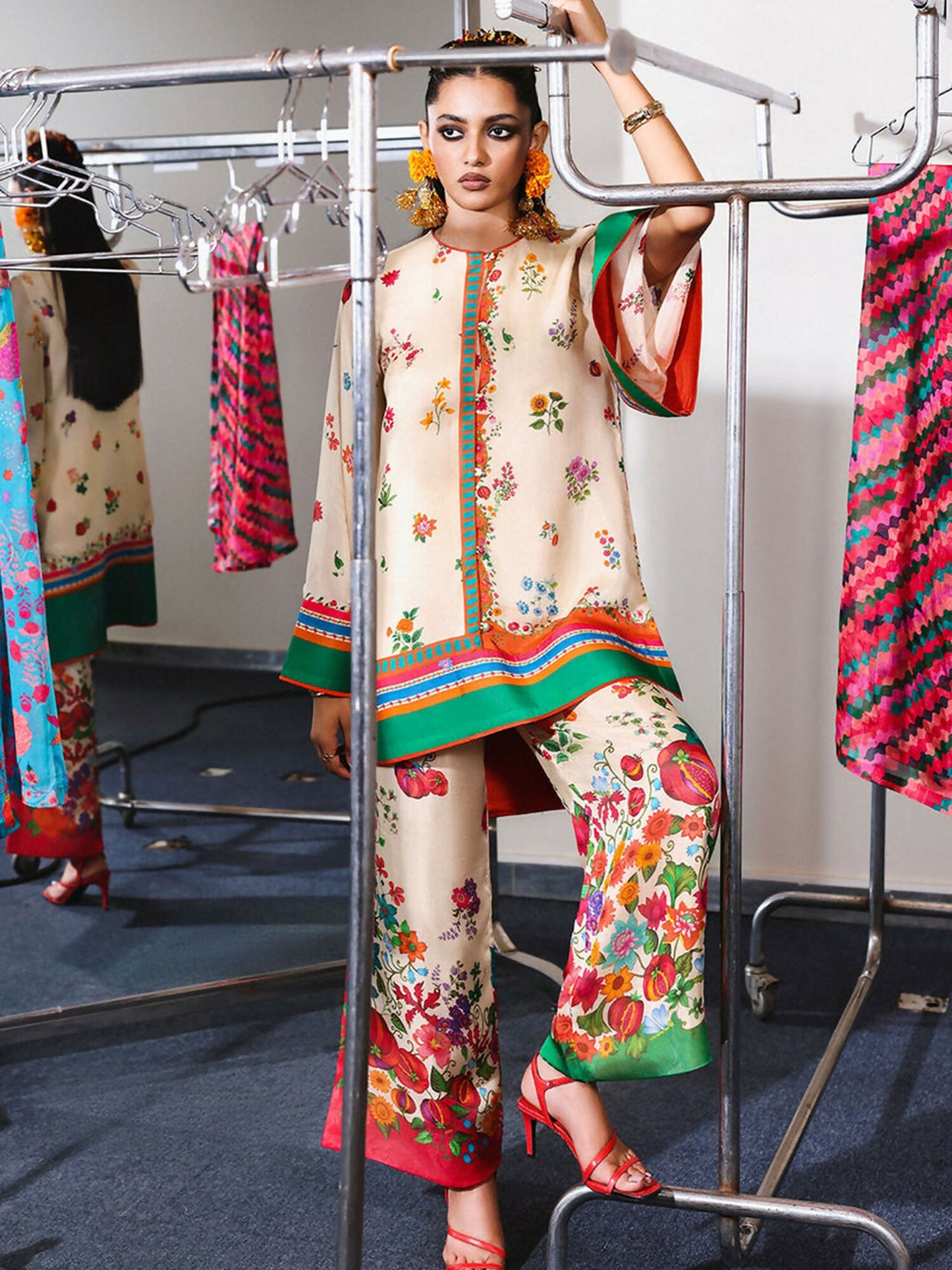 Hussain Rehar Pay Day Vol V Viscose Silk Printed Stitched 2-Piece Suit-Coraline