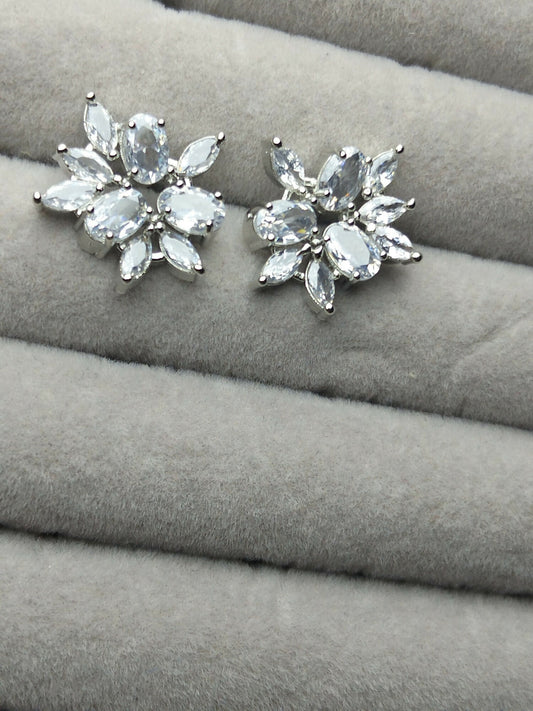 H&A Jewellery One Carat Silver Plated Stud Earrings