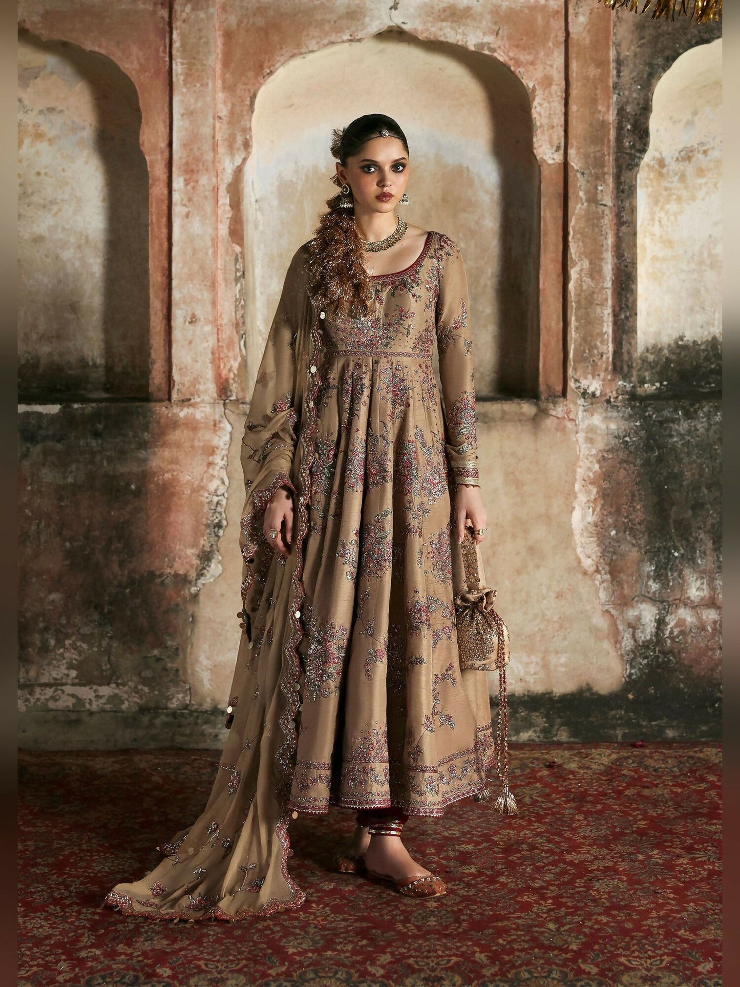 Hussain Rehar Massarat Festive Unstitched'25 Raw Silk 3-Piece Suit-Mahvash