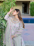 Farooq Hameed Studio Silk Embroidered Stitched 3-Piece Suit-Irana