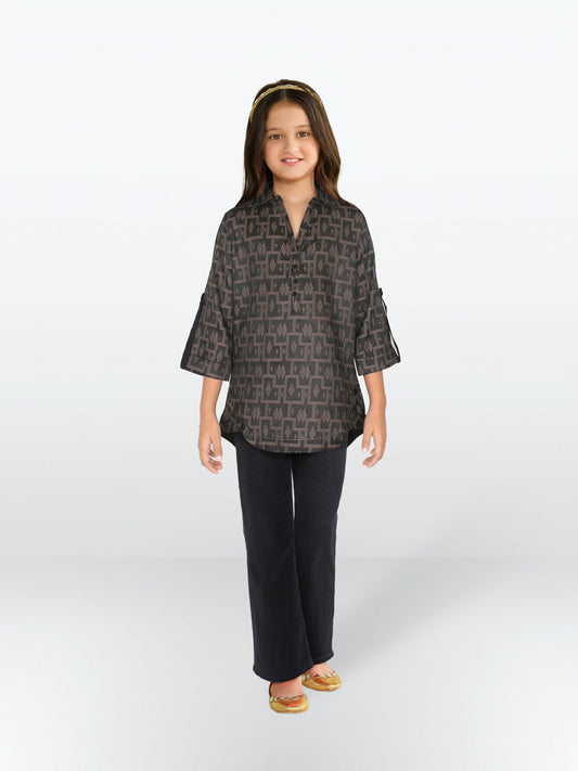 Velvour Girls Cotton Printed Stitched Tunic-VG124-B