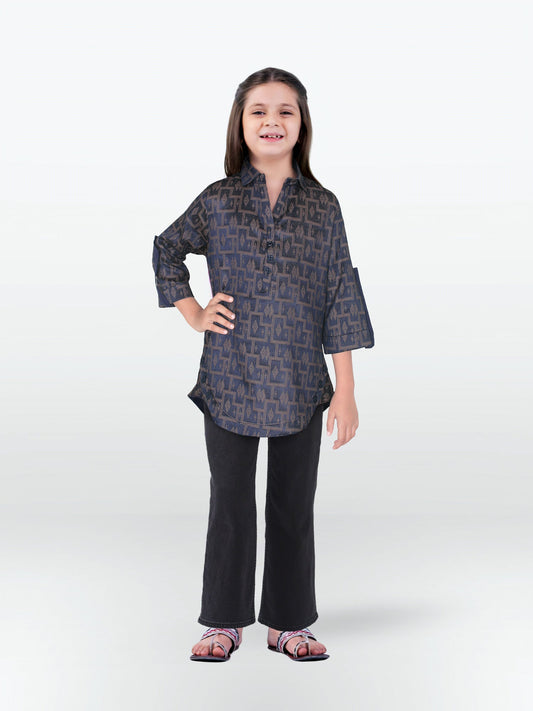 Velvour Girls Cotton Printed Stitched Tunic-VG124-C