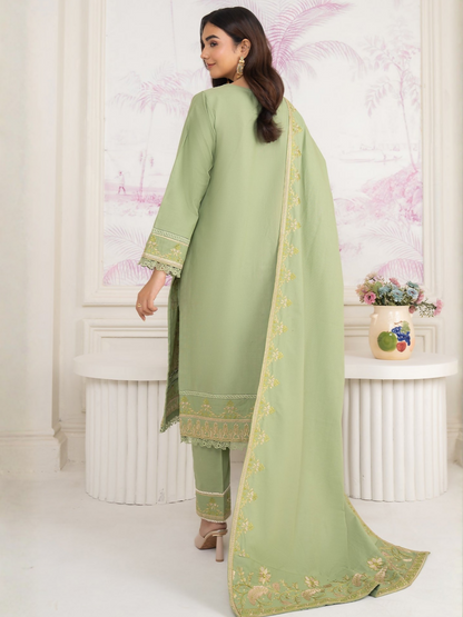 Panache Apparel Winter Whisper Khaddar Embroidered Stitched 3-Piece Suit-Subtle
