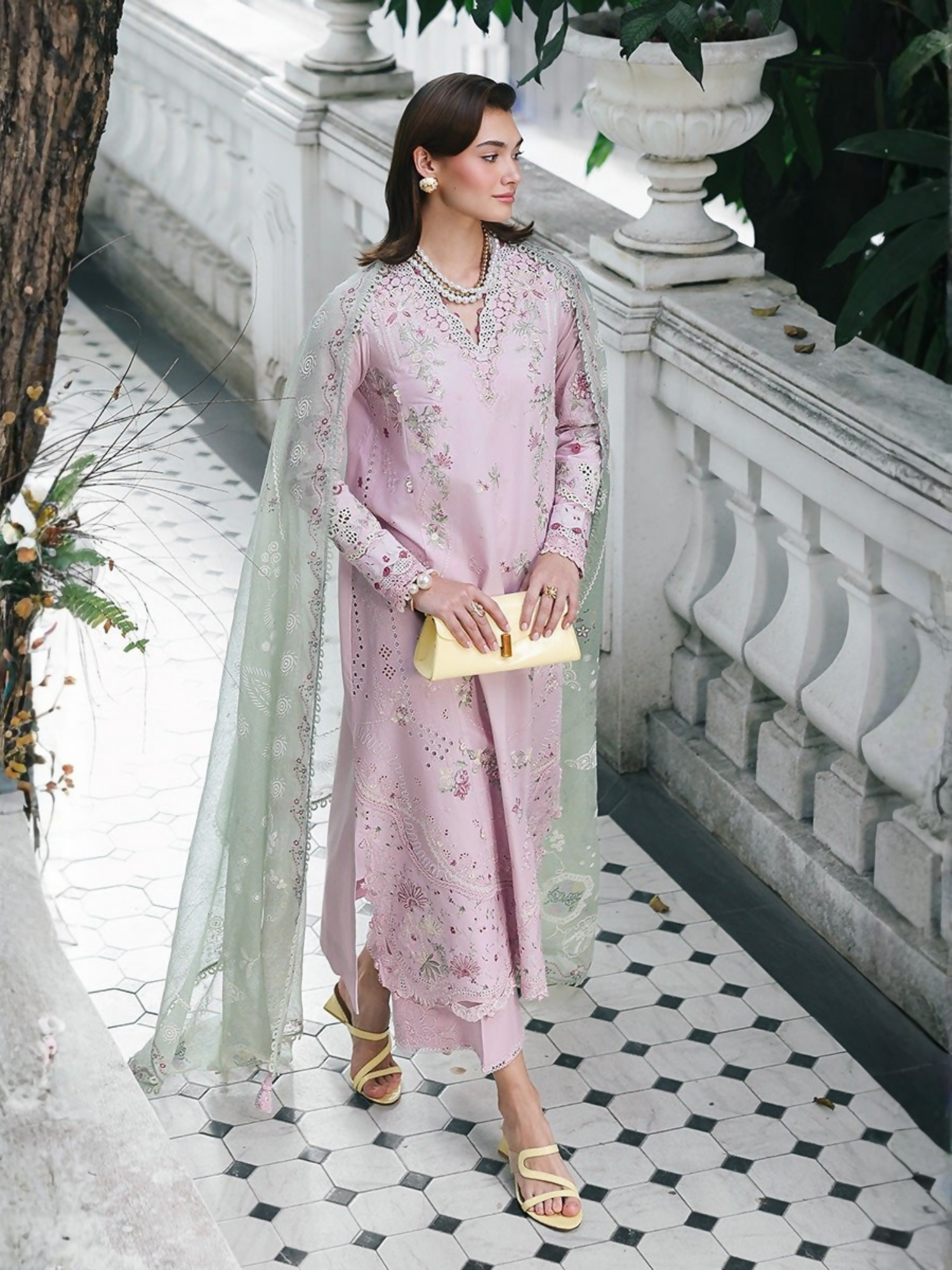 Qalamkar Qline Lawn Drop-1 Embroidered Unstitched 3-Piece Suit-RP-11-Inaya