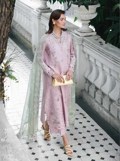 Qalamkar Qline Lawn Drop-1 Embroidered Unstitched 3-Piece Suit-RP-11-Inaya