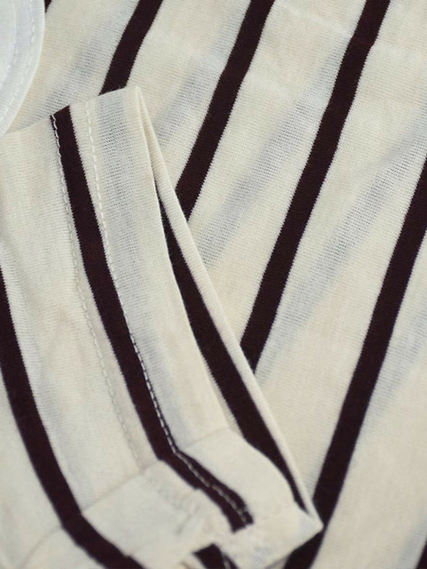 Funky HJBZ Plain Stripe Crew Neck Tee Shirt-13647