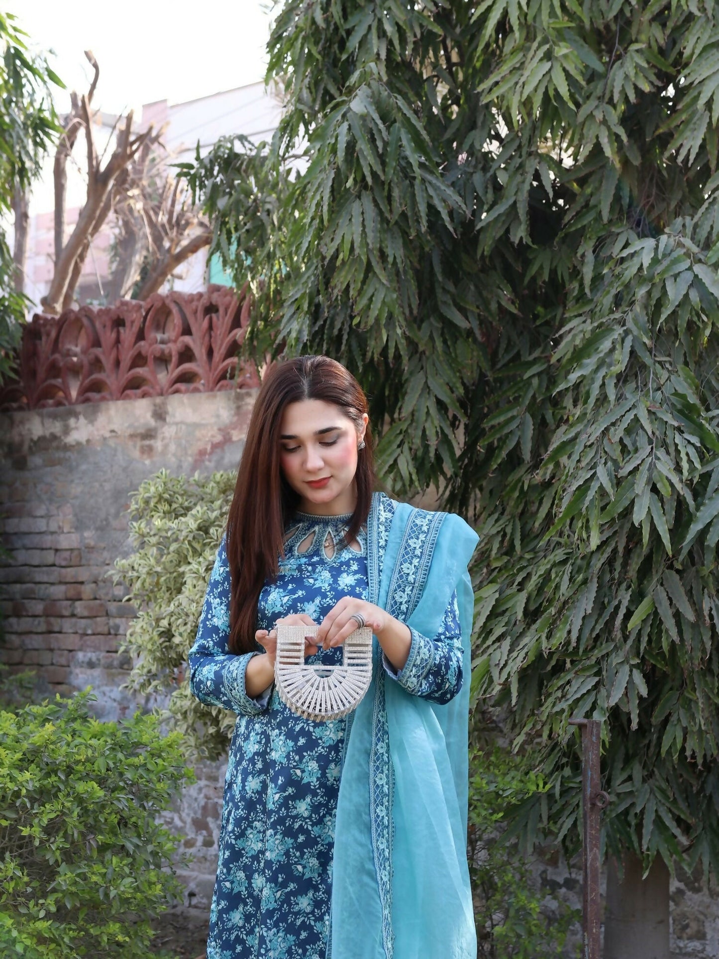 Panache Apparel Crepe Embroidered Stitched Suit-Waves
