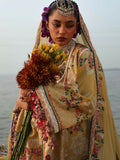 Hussain Rehar Luxury Lawn'26 Eid Edit Embroidered Unstitched 3-Piece Suit-Ochre