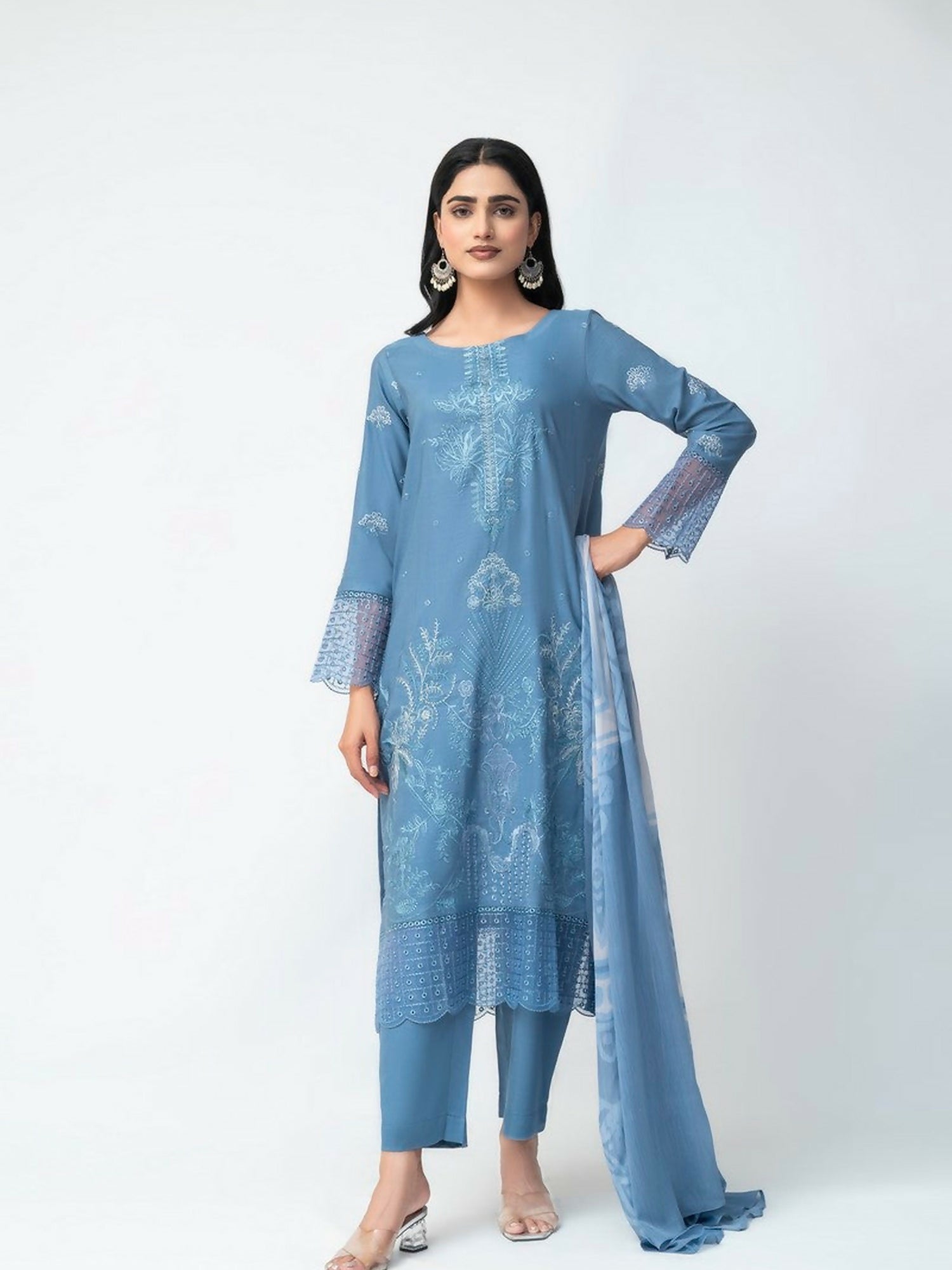 Imran Aftab Winter'25 Khaddar Embroidered Stitched 3-Piece Suit-IAKC-UF-23