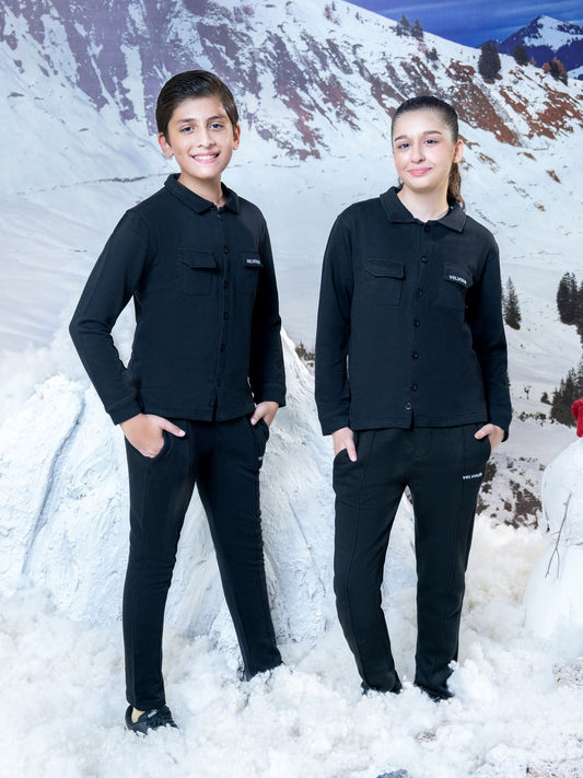 Velvour Fleece Mock Neck Tracksuit-VWT26-B