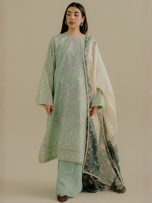 COCO by Zara Shahjahan Lawn Embroidered Unstitched 3-Piece Suit-Nyssa-10A