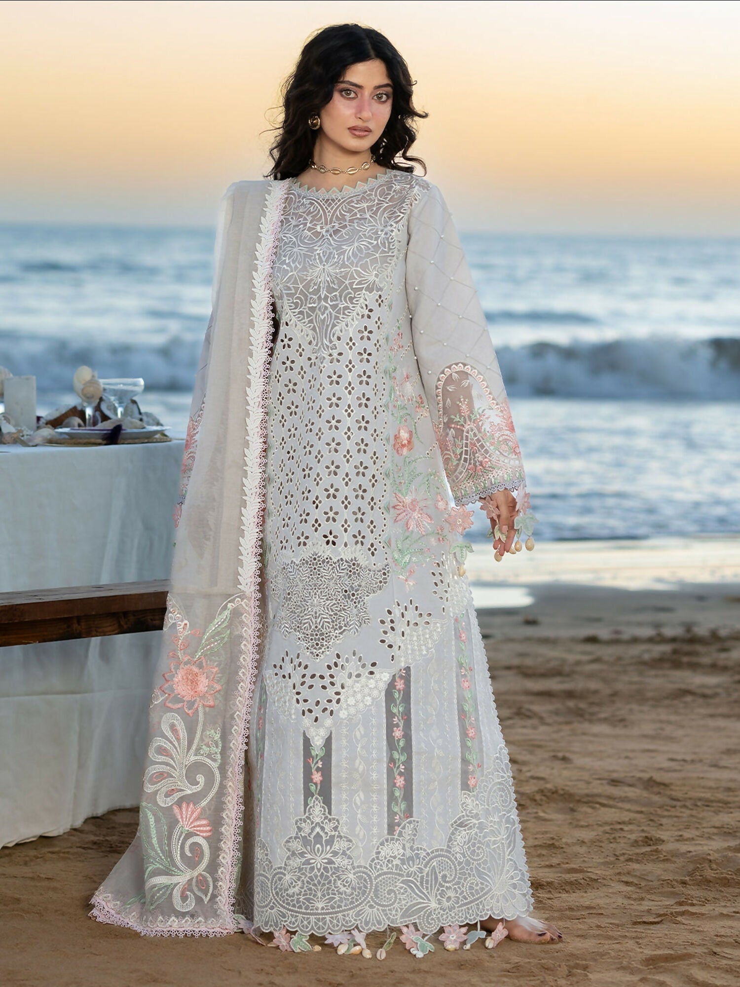 Mahnur Sirene Luxury Lawn'26 Embroidered Unstitched 3-Piece Suit-S-06