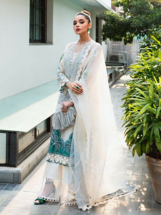 Shiza Hassan Aira Luxury Pret Cotton Net Embroidered Stitched 4-Piece Suit-Cyra