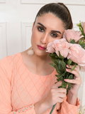 Ruby's Couture Basic Element '25 Georgette Embellished Dress Set-Cinnabar