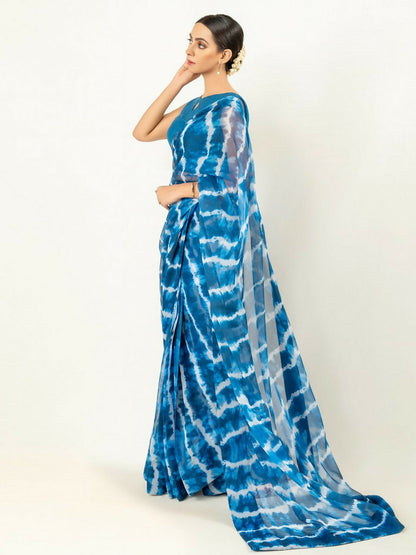 Imran Aftab Chiffon Printed Unstitched Saree-IASC 07