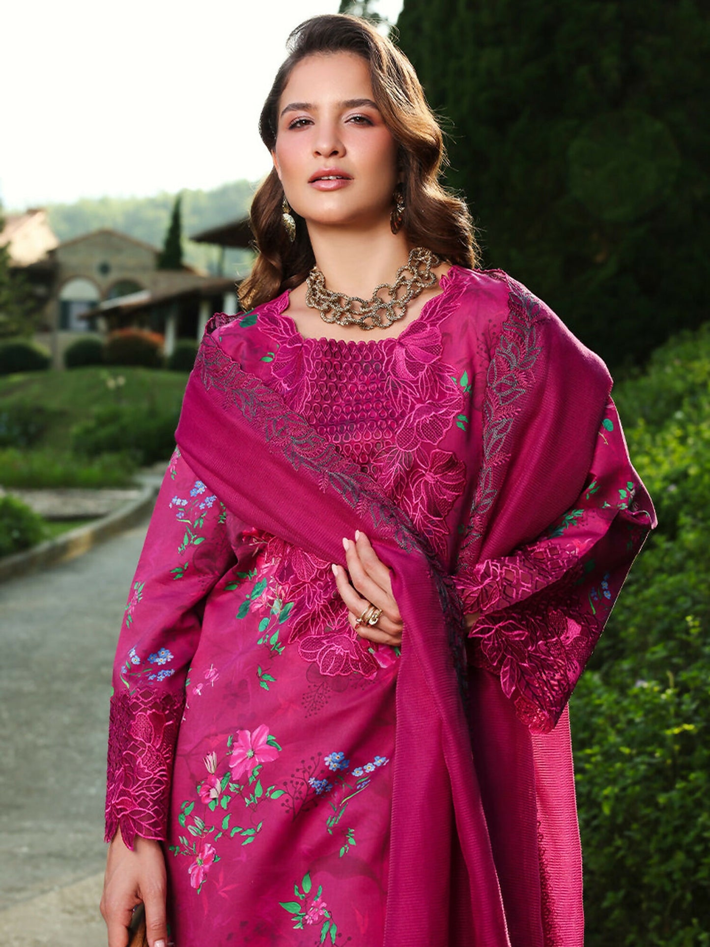 Rang Rasiya Florence Summer Edit'26 Lawn Embroidered Unstitched 3-Piece Suit-Mahra