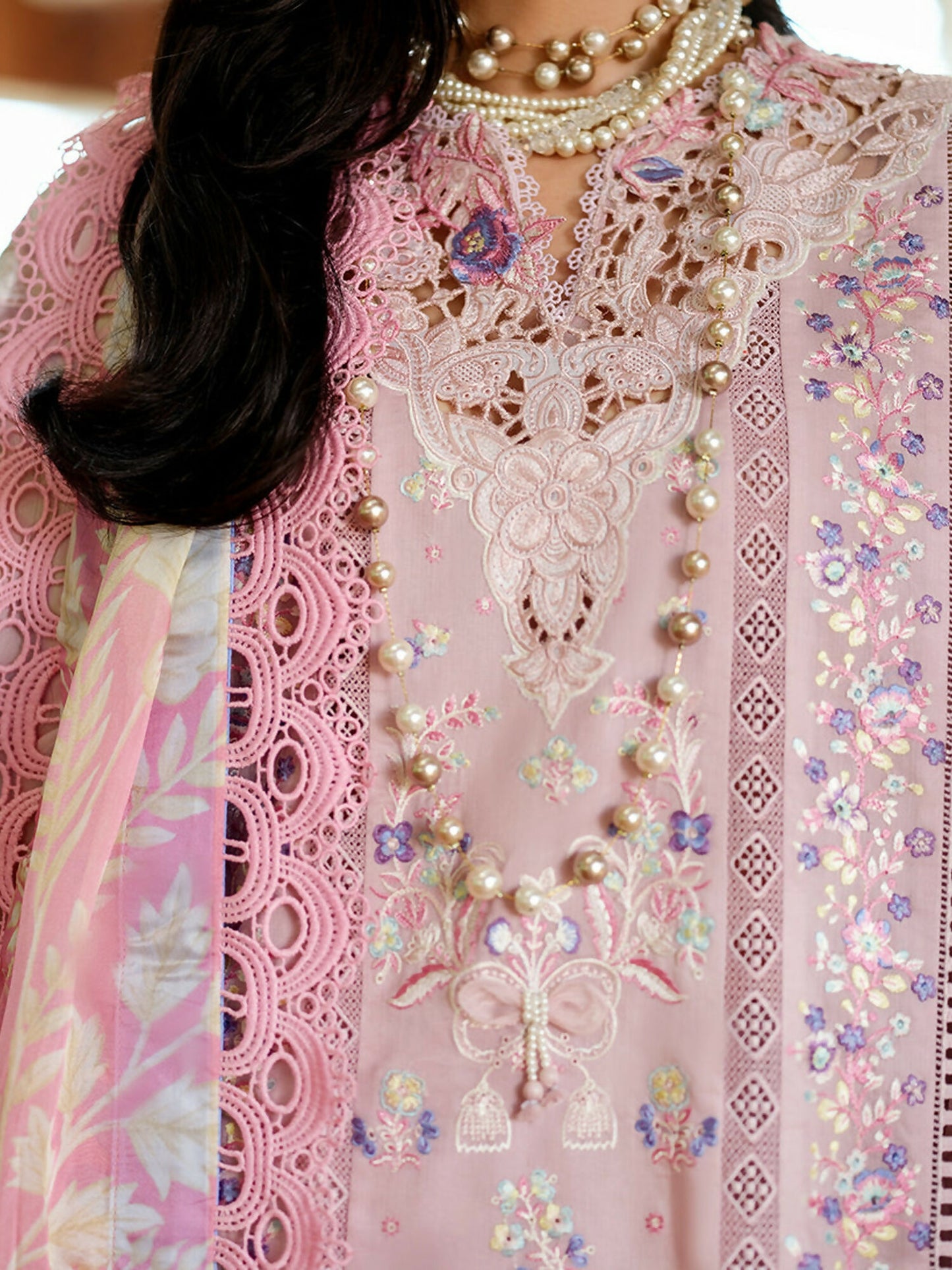Mushq A Moi Luxury Lawn Embroidered Unstitched 3-Piece Suit-Opulent Whisper