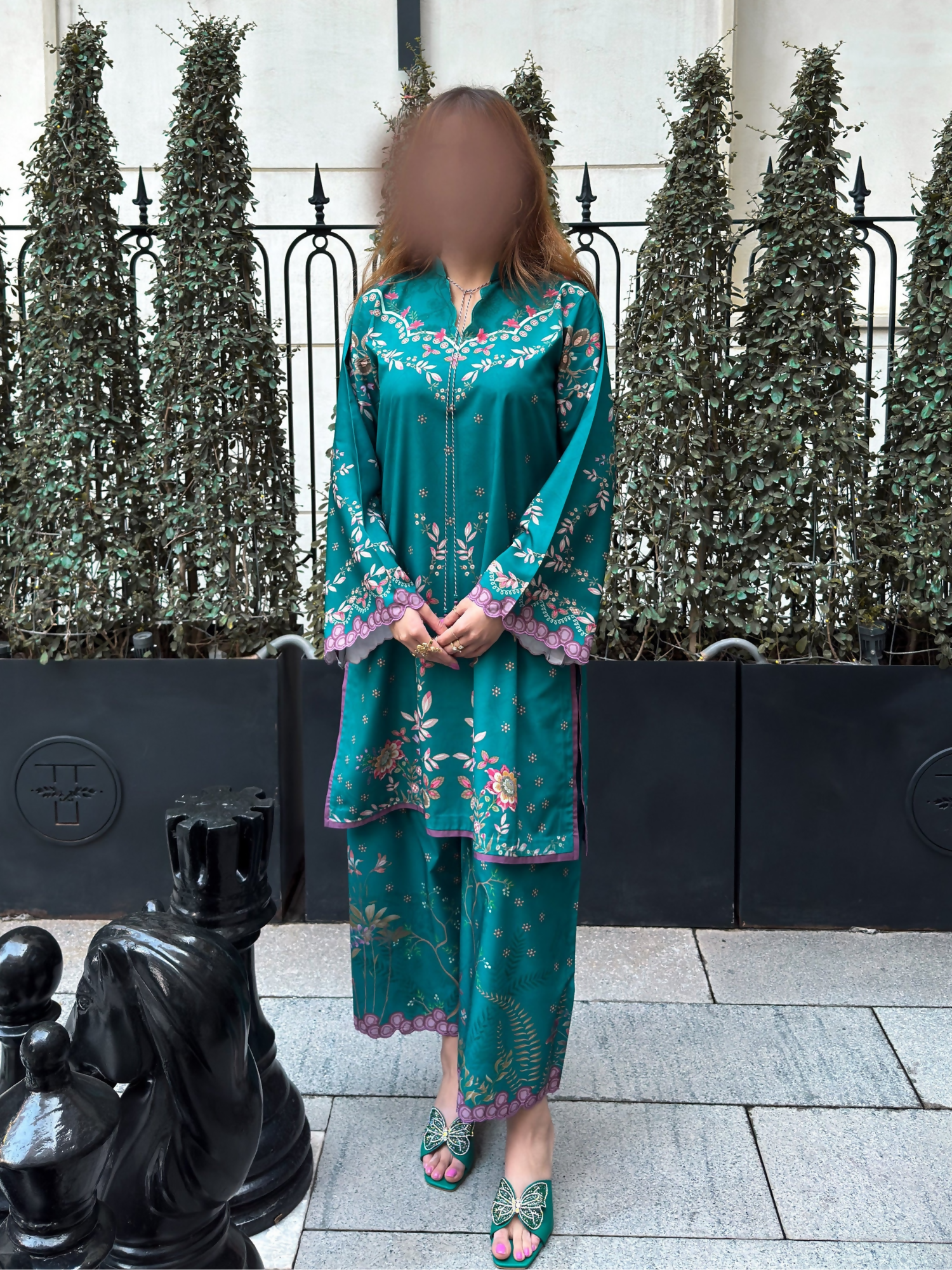 Sehrish Kanwal K-Ord Crepe Printed Co-Ord Set-Sage