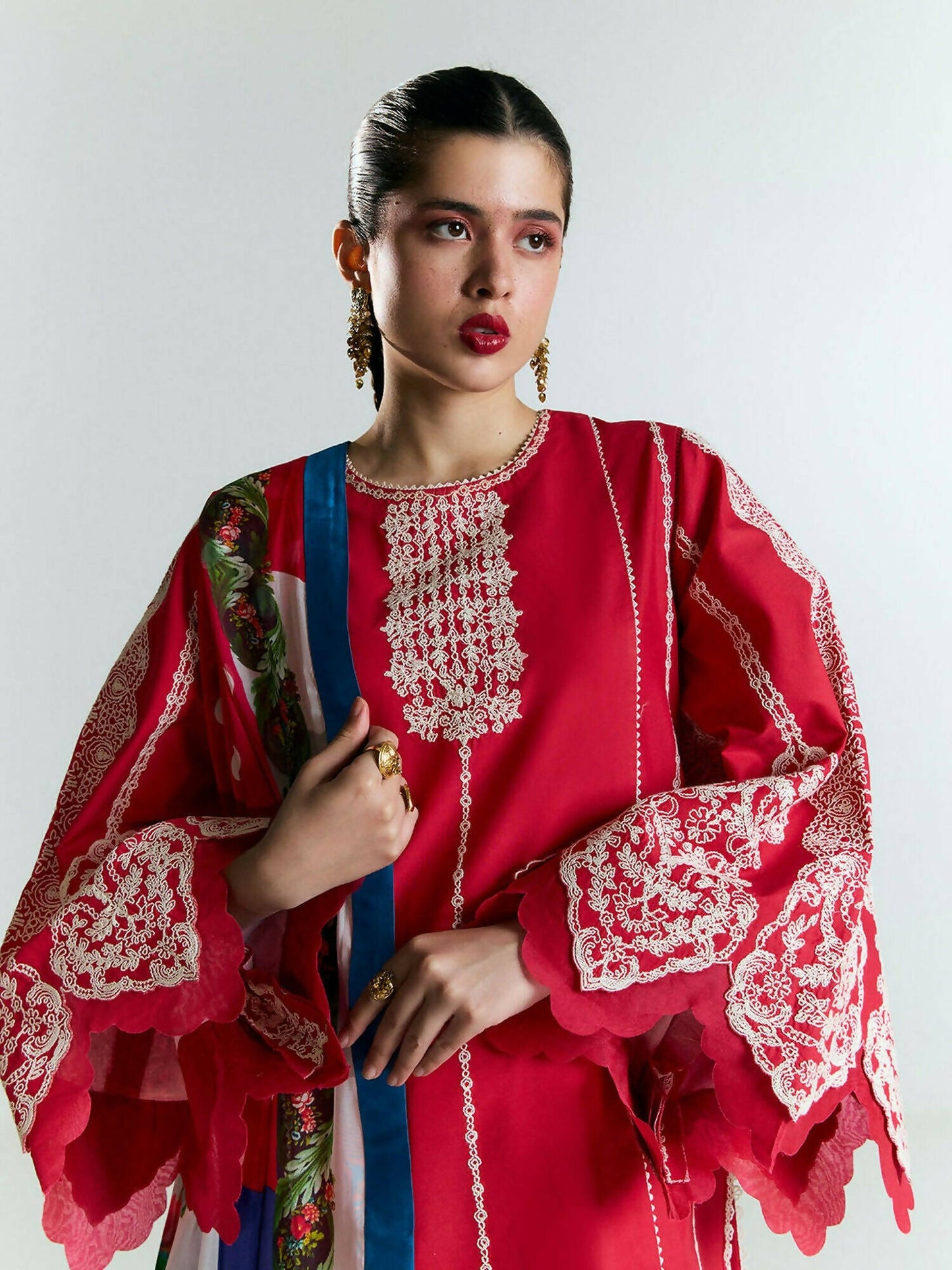 Jugnu by Hussain Rehar SS'25 Edit II Cotton Embroidered Unstitched 3-Piece Suit-Ahiti