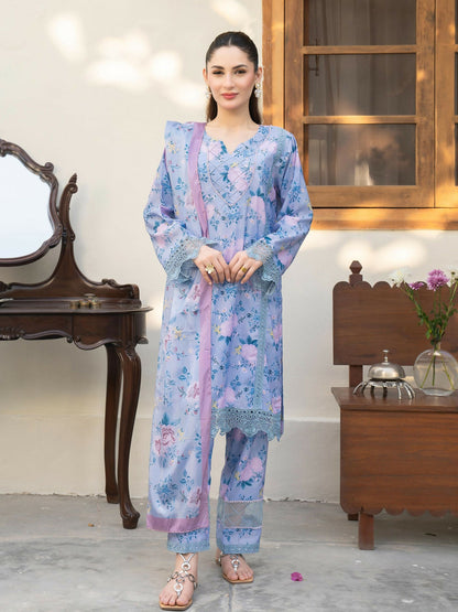 Panache Apparel Raw Silk Printed Stitched Suit-Aeris