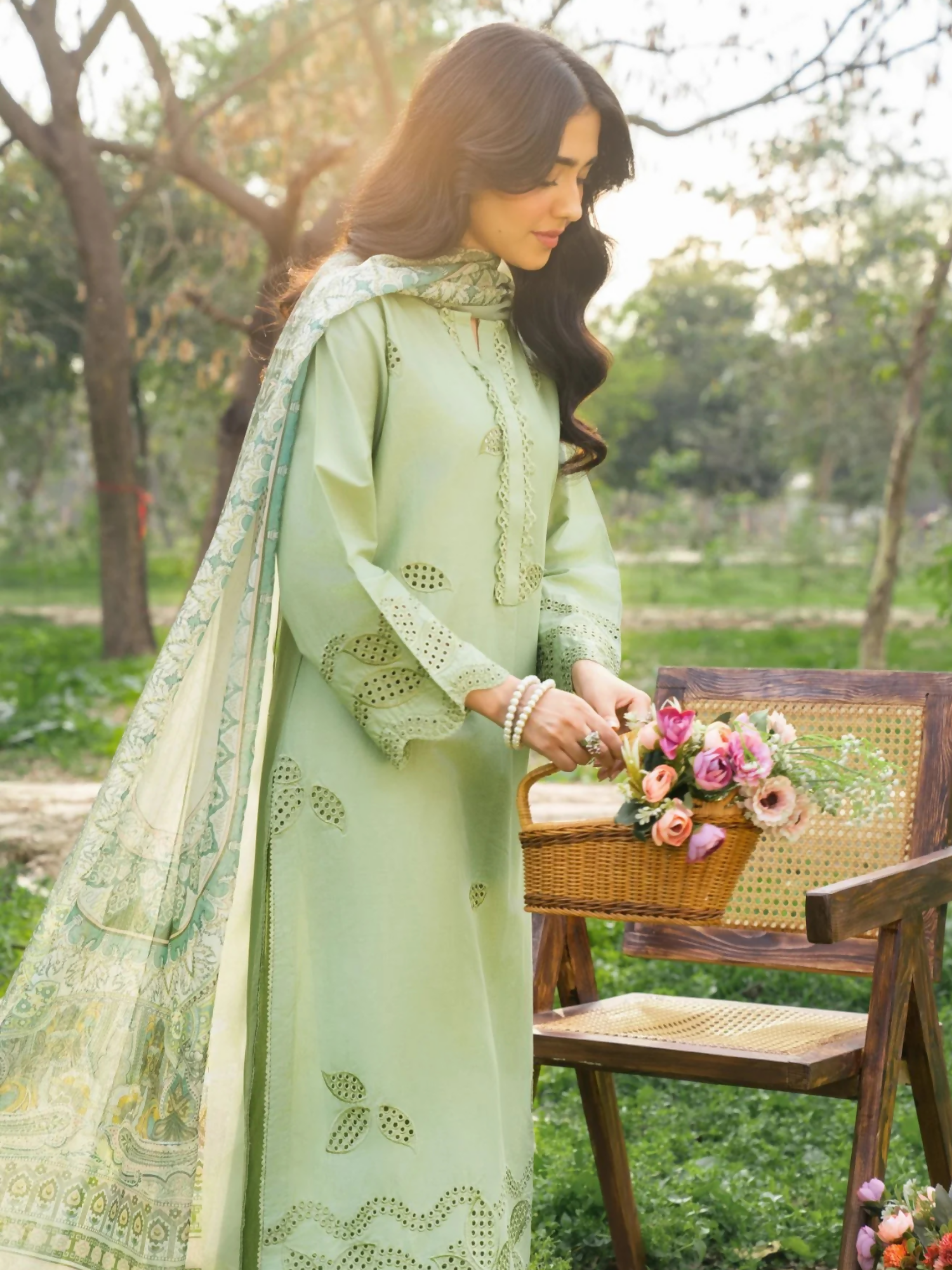 Panache Apparel Serenity Cotton Lawn Embroidered Stitched Suit-Eyelet
