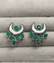 H&A Jewellery Crescent Moon Green Stone Stud Earrings