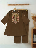 Velvour Girls Cotton Embroidered Stitched 2-Piece Suit-VG159-B