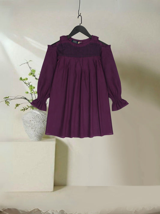Velvour Girls Cotton Embroidered Stitched Tunic-VG96-B