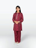 Velvour Girls Viscose Embroidered Stitched 2-Piece Suit-VG87-C