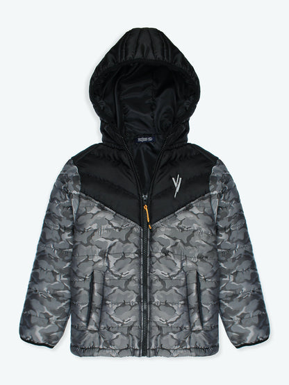 Velvour Full Sleeves Hooded Puffer Jacket-VJ16-D