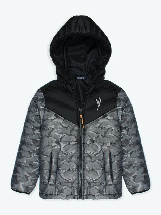 Velvour Full Sleeves Hooded Puffer Jacket-VJ16-D