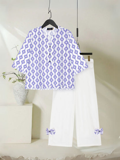 Velvour Girls Cotton Printed Co-Ord Set-VG147-A