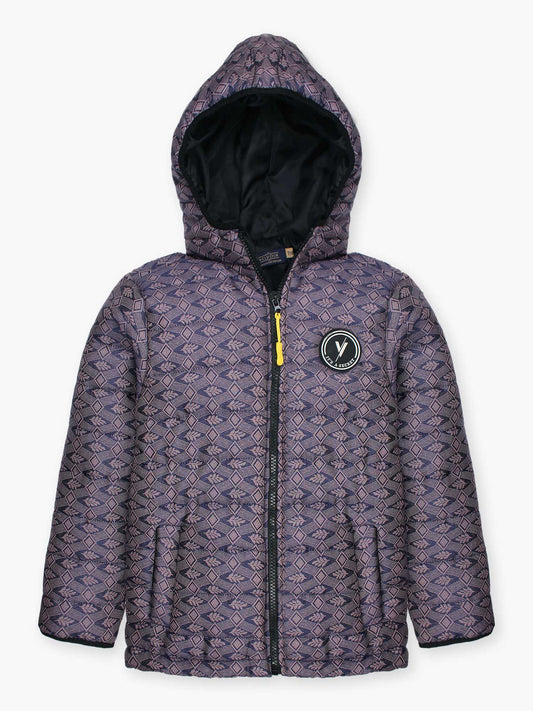 Velvour Full Sleeves Hooded Puffer Jacket-VJ52-B