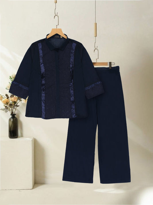 Velvour Girls Cotton Embroidered Co-Ord Set-VG150-D
