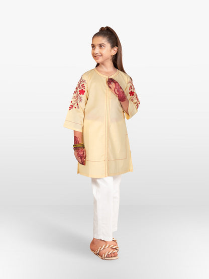 Velvour Girls Cotton Embroidered Stitched Tunic-VG105-B