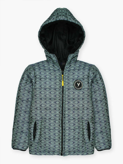 Velvour Full Sleeves Hooded Puffer Jacket-VJ52-D