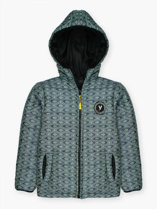 Velvour Full Sleeves Hooded Puffer Jacket-VJ52-D