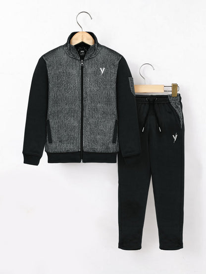 Velvour Fleece Mock Neck Tracksuit-VWT33-B